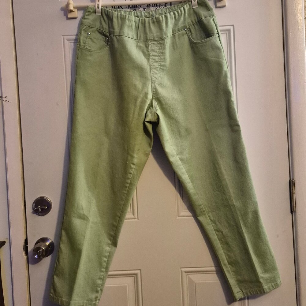 Ladies cropped pants, 16PT,  "Blair" Elastic waist